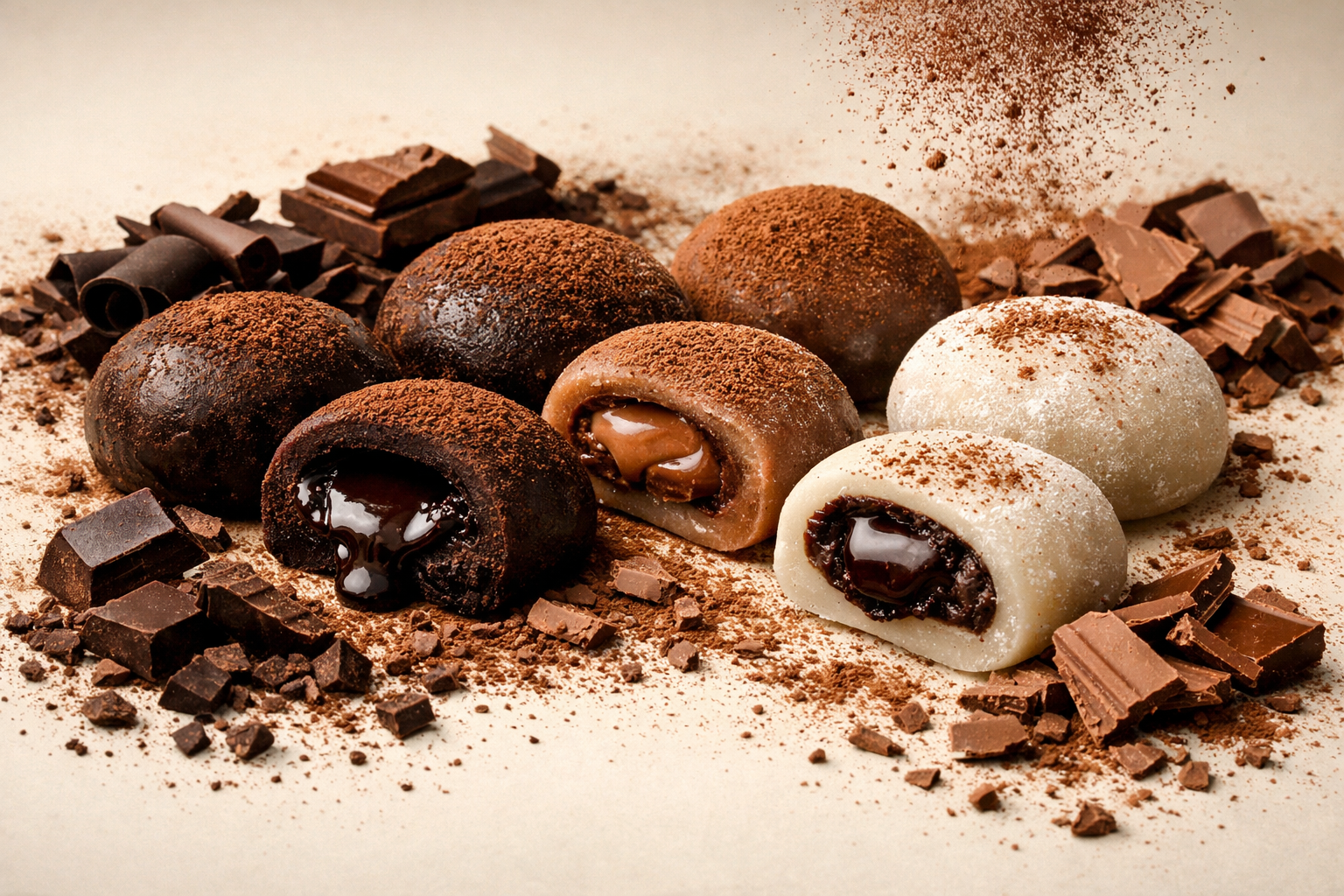 Czekoladowe mochi - intensywny smak kakao w japońskim stylu