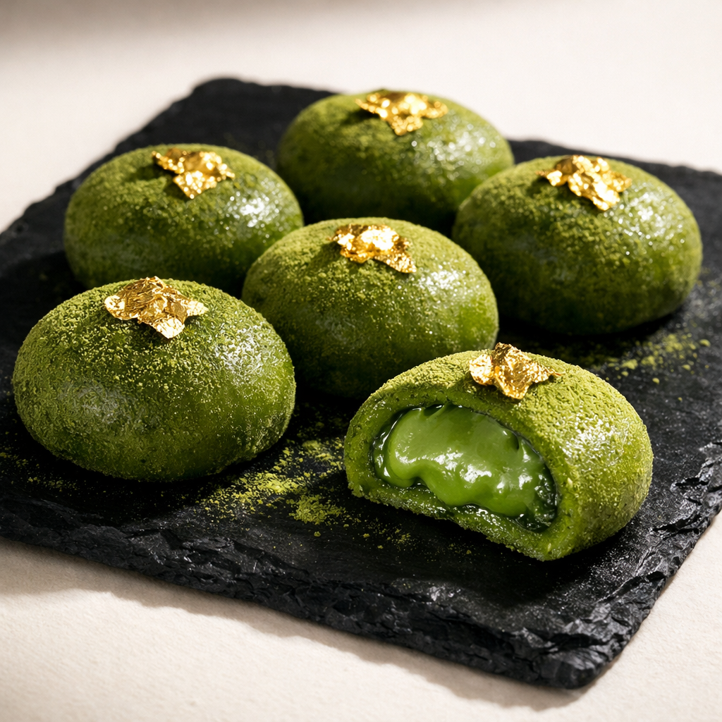 Mochi Matcha Gold - ceremonialna matcha ze złotą posypką