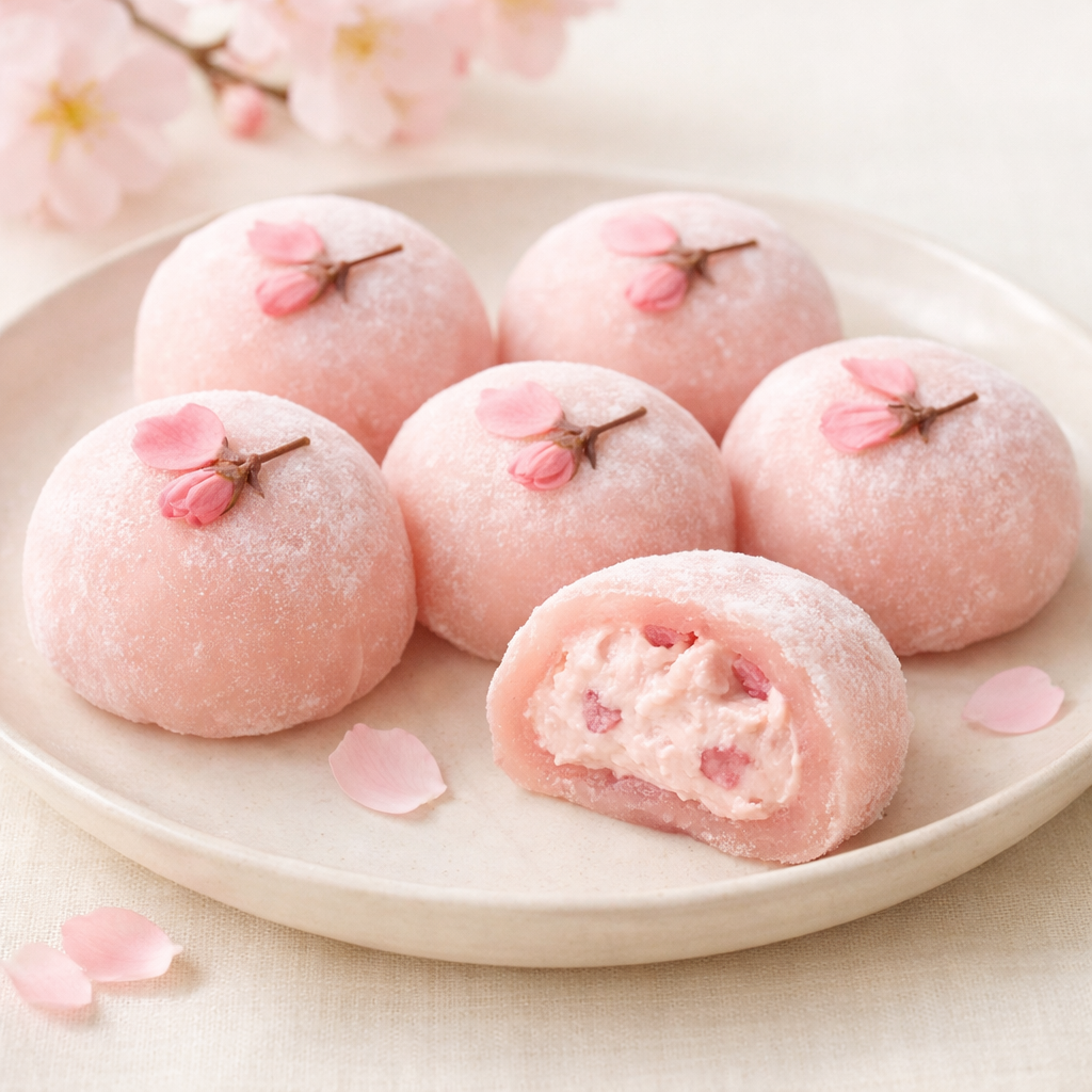 Mochi Sakura - delikatne kwiaty wiśni w różowej otoczce